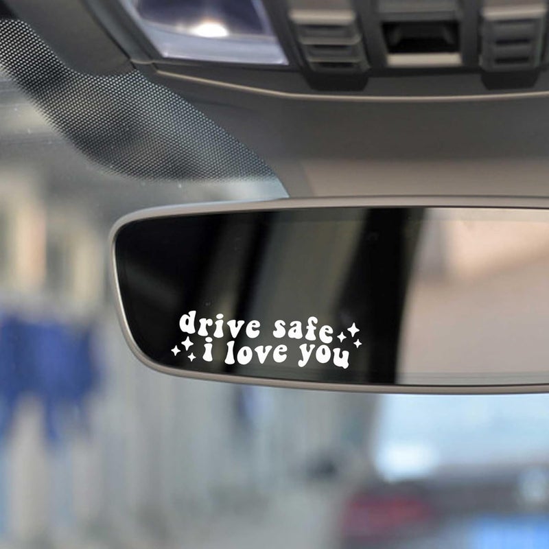 OFlyDesigns 2 x Drive Safe I Love You Rearview Decal Vinyl Mirror Decals Rear View Mirror Sticker Side Mirror Car Window Decor Gift for Her Gift for him - Image 4